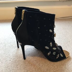 Ted Baker Embellished Peep Toe Ankle boots NWT